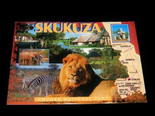 Vintage Postcard,  Skukuza,  South Africa,  Multiview Kruger National Park,  To Canada