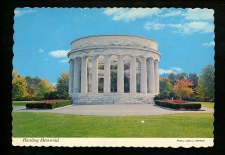 Political President Postcard Warren Harding Memorial Marion,  Ohio Oh Chrome