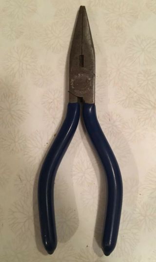 Vintage Sheffield England 6.  5” Long Needle Nose Pliers Wire Cutters Uk