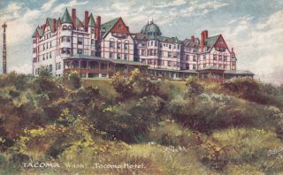 Tacoma Washington,  Hotel & Totem Pole (pre Fire),  1900 - 10s