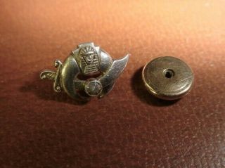 A Lapel Pin Unmarked Bezel Diamond Shriners Crescent Sword Pharaoh Design