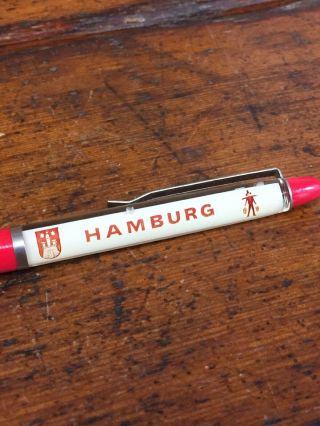 Vintage Hamburg Cruise Ship Float/floaty Pen - Made In Denmark - Red