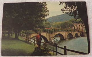 Chrome Postcard The Bridge Of Flowers Shelburne Falls Women 