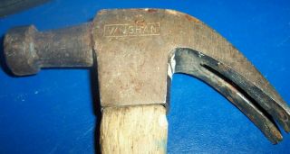 Vintage Antique Vaughan Claw Hammer W/ Handle Apprx 21 Oz Total Weight