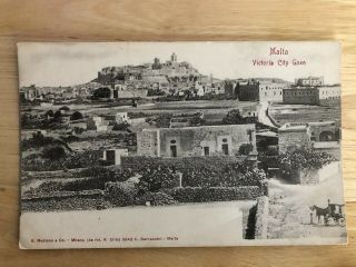 Victoria City Gozo Malta Vintage Rp B&w Postcard