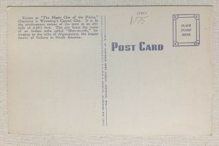 Wyoming WY Cheyenne Post Office Postcard standard Old Vintage 2