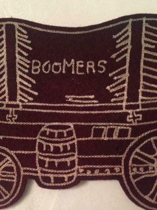 RARE Antique 1920s University of Oklahoma OU Boomer Sooner Wagon Patch Norman 3