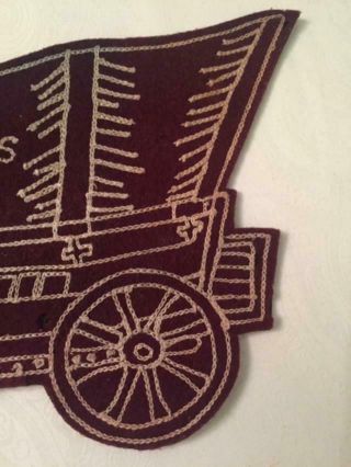 RARE Antique 1920s University of Oklahoma OU Boomer Sooner Wagon Patch Norman 4