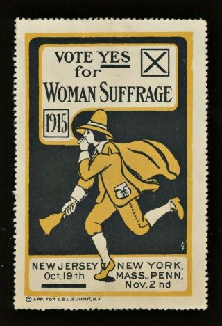 1915 Womens Suffrage Poster Stamp Vote For The Suffrage Amendment