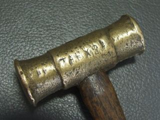 Vintage Small Brass Engineers Hammer Old Tool Non Sparking
