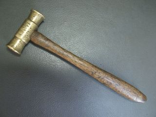 Vintage small brass engineers hammer old tool non sparking 2