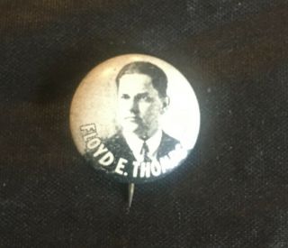 Lloyd E Thompson For Governor Illinois Political Pin - Back Button (2b)