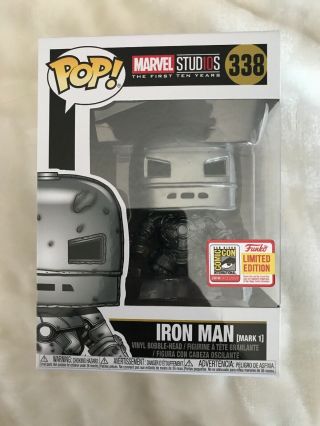 Funko Pop Marvel Iron Man Mark 1 338 2018 Sdcc Replacement Sticker