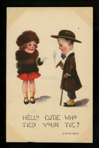 Artist Signed Vintage Postcard Kemble,  Gibson Art Co. ,  Love Couple Child