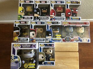 Funko Pops Assorted 8 Individual,  1 Six Inch And 1 Two Pack.  Total Of 11 Boxed.