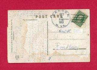 Gamoca,  Fayette Co,  Wv,  Dpo Postmark On Gauley Bridge Postcard Oct 4,  1909