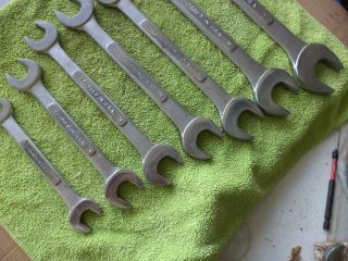 Vintage Craftsman V series Open End Wrench Set = V = 1 1/8 to 3/8 3