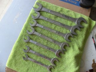 Vintage Craftsman V series Open End Wrench Set = V = 1 1/8 to 3/8 4