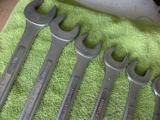 Vintage Craftsman V series Open End Wrench Set = V = 1 1/8 to 3/8 7