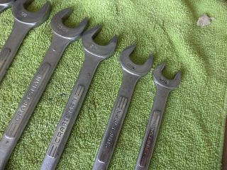 Vintage Craftsman V series Open End Wrench Set = V = 1 1/8 to 3/8 8