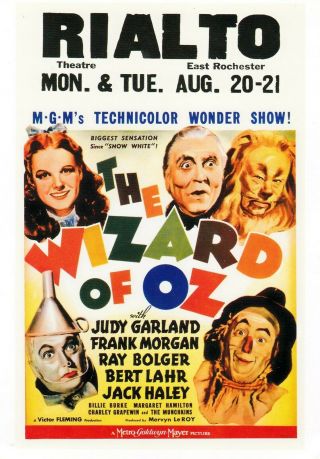 " The Wizard Of Oz " - Starring Judy Garland & Gang Postcard Of Movie Poster