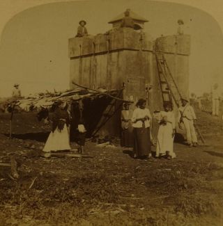 Underwood Stereoview Of A Negro Family And Their Spanish Block House,  Cuba 1899