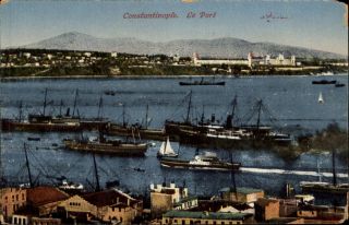 Constantinople Istanbul Turkey Le Port Boats Ships