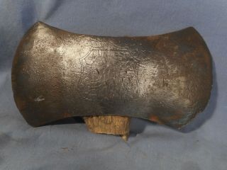 Vintage Double Bit Cayuga Axe Head Our Best Treman King & Co Ithaca Ny Antique