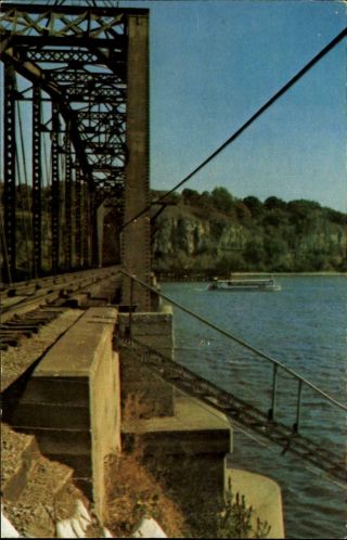 Railroad Bridge Drawbridge Dubuque Iowa Ia River Rogue Steamboat