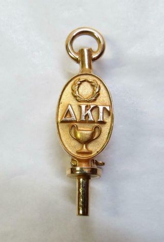 1929 Vintage Delta Kappa Gamma 10k Solid Gold Fraternity Society Member Key Pin