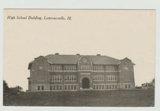 Illinois Lawrenceville,  Ill.  Il High School Building Vintage Postcard