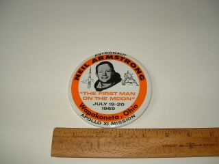 Neil Armstrong 1969 Apollo 11 Mission Button