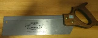 Vintage Sandvik Ab 328 12 " 300mm 13 Teeth/14point Hand Saw Made In Sweeden