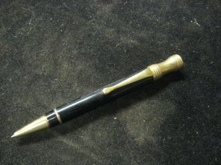 Vintage Unbranded Gold Tone & Black Ballpoint Pen Rotary Phone Dialer