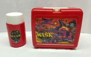 Vintage Kenner Mask M.  A.  S.  K.  Lunch Box Thermos 1980s Cartoon Robot Toy Complete