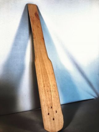 Vintage Wooden School Spanking Discipline Paddle Inscribed Solid Wood 19.  5”