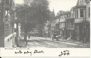 Old Ellicott City Md Main St " And Only Street " Horse Carriage No Postcard Back