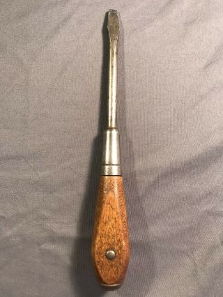 Rare Harold Usa Vintage Wood Handled 8 1/2” Flat Head Screwdriver
