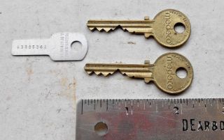 1 Pair Vintage MEDECO High Security keys 1 side - blank good to stamp 2