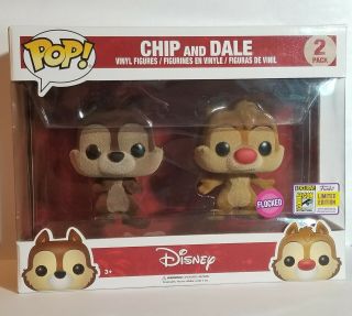 Funko Pop 2 Pack Chip And Dale Flocked Sdcc