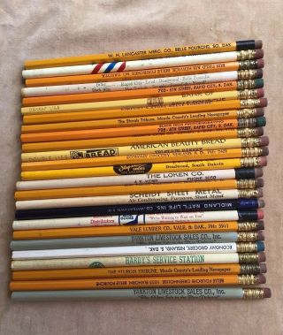 25 Vintage Advertising Lead Pencils South Dakota Towns & Businesses