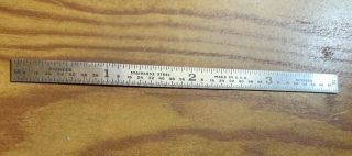 Vintage Antique Pioneer 4” Stainless Steel Machinist Ruler Made In Usa