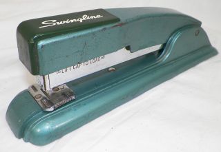Swingline 27 Teal Green Desktop Art Deco Stapler A1