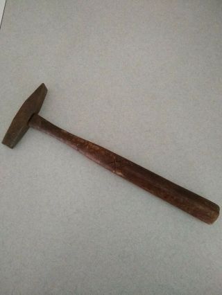 Antique Hammer Wooden Handle And Iron Rustic Primitive