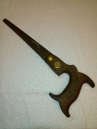 Vintage Gh Bishop & Co Keyhole Saw 8 " Blade Cincinnati O Ornate Handle Rare