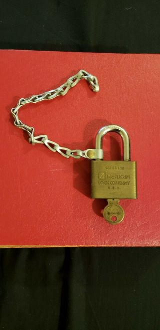American Lock Company Usa Series L50 Hardened Padlock Lock W/ Key
