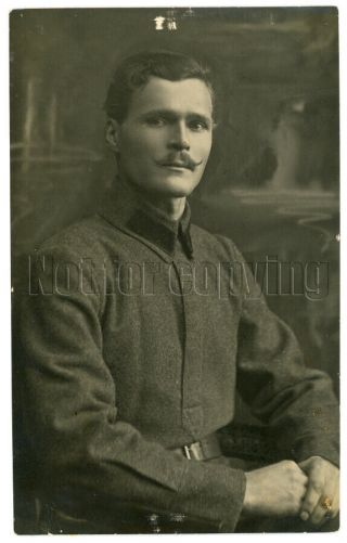 1925 Soviet Red Army Military Officer Handsome Man Ussr Russian Antique Photo