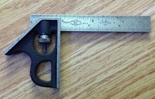 Vintage Brown & Sharpe No.  4 Tempered Machinist 4 " Combination Square (u.  S.  A. )