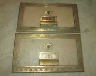 Two Large Size 11 By 8.  Solid Brass Vintage Mail,  Postal Doors 1962 Oro Mfg.