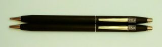 Vintage Cross Classic Pen Pencil Set Matte Black With Gold Tone Accents